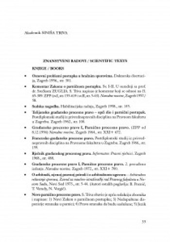 Bibliografija akademika Siniše Trive