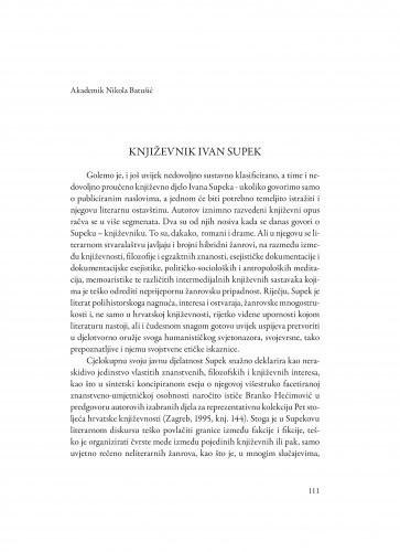 Književnik Ivan Supek / Nikola Batušić