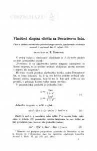 Vlastitost skupina sticišta na Descartesovu listu / K. Zahradnik
