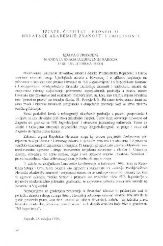 Izjave, čestitke i prosvjedi HAZU