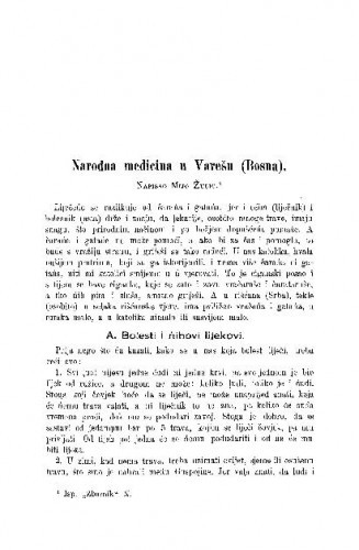 Narodna medicina u Varešu (Bosna) / M. Žuljić