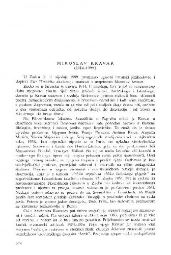 Miroslav Kravar (1914.-1999.) / Josip Vončina