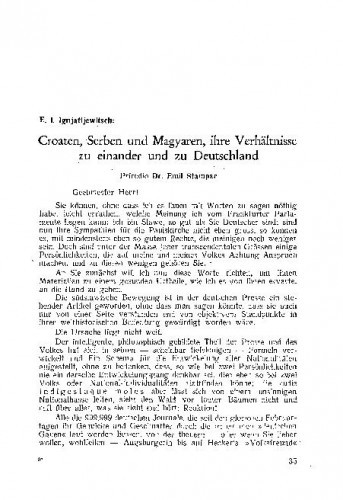 Croaten, Serben und Magyaren, ihre Verhältnisse zu einander und zu Deutschland / E. I. Ignjatijewitsch ; priredio E. Štampar