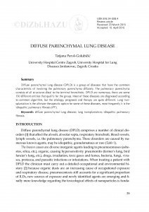 Diffuse parenchymal lung disease / Tatjana Peroš-Golubičić