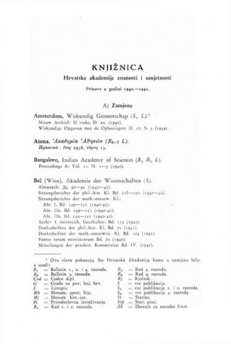 Knjižnica Hrvatske akademije znanosti i umjetnosti : prinove u godini 1940.-1942.