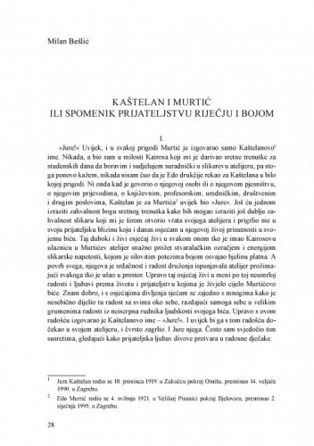 Kaštelan i Murtić ili spomenik prijateljstvu riječju i bojom / Milan Bešlić