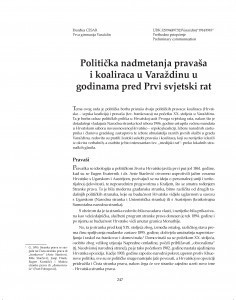 Politička nadmetanja pravaša i koaliraca u Varaždinu u godinama pred Prvi svjetski rat / Đurđica Cesar