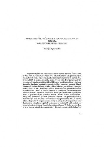 Adela Milčinović: Uspjeh gospodina Crownenshielda : (Mr. Crownenshield's success) / Antonija Bogner Šaban