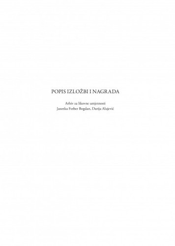 Popis izložbi i nagrada / Jasenka Ferber Bogdan, Darija Alujević