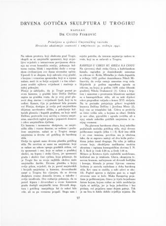 Drvena gotička skulptura u Trogiru / Cvito Fisković