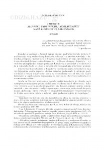 O muzici u Slovniku umjetnikah jugoslavenskih Ivana Kukuljevića Sakcinskog / Dubravka Franković