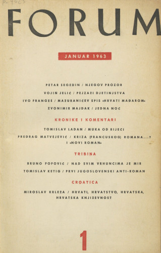 God. 2(1963), knj. 3, br. 1 / glavni i odgovorni urednik Marijan Matković