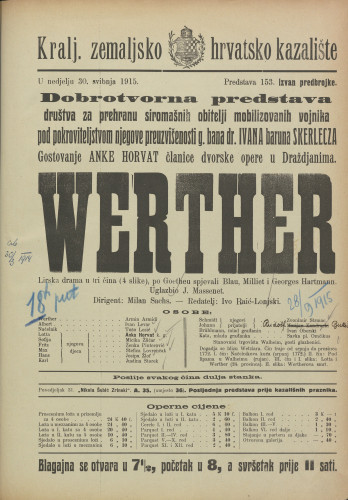 Werther : Lirska drama u tri čina (4 slike)