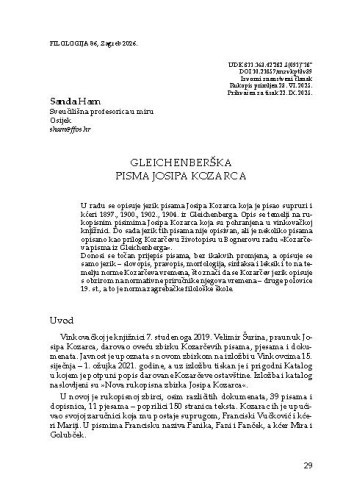 Gleichenberška pisma Josipa Kozarca / Sanda Ham