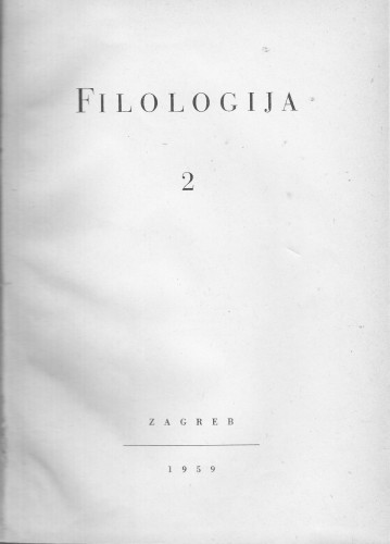 [Knj.] 2(1959) / [za Jugoslavensku akademiju znanosti i umjetnosti i Hrvatsko filološko društvo uređuju: Mirko Deanović, Mate Hraste, Josip Torbarina]