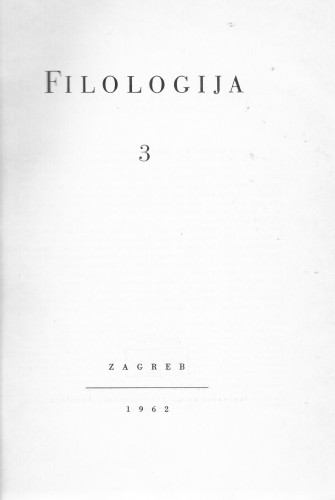 [Knj.] 3(1962) / [za Jugoslavensku akademiju znanosti i umjetnosti i Hrvatsko filološko društvo uređuju: Mirko Deanović, Mate Hraste, Josip Torbarina]