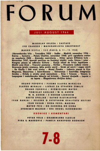 God. 3(1964), knj. 6, br. 7-8 / glavni i odgovorni urednik Ivo Frangeš