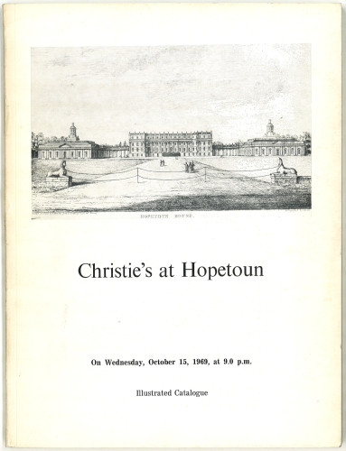 Catalogue of old and modern pictures : the properties of Mrs. C. F. Bacon ... Mrs. Harold Bompas ... at Hopetoun House, South Queensferry, West Lothian : auction ... on Wednesday, October 15, 1969 / Christie, Manson & Woods