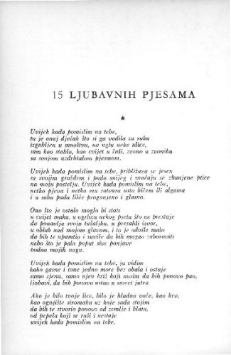 15 ljubavnih pjesama / Z. Golob
