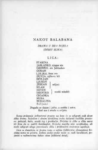 Nakot Balabana : drama u dva dijela / P. Budak