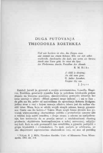 Duga putovanja Theodorea Roethkea / M. Suško