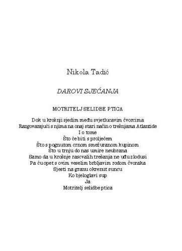 Darovi sjećanja / Nikola Tadić