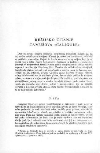 Režijsko čitanje Camusova 