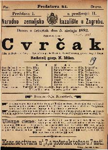 Cvrčak : Slika iz života u 5 čina / Njemački napisala Charlotta Birch- Pfeiferova