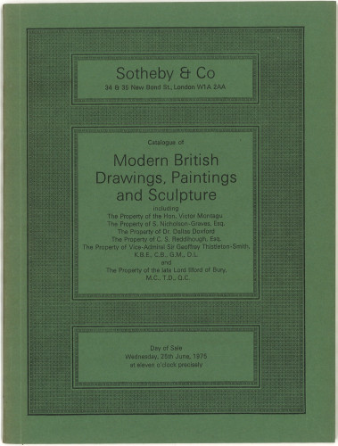 Catalogue of modern British drawings, paintings and sculpture : Lucien Pissarro ... : day of sale, Wednesday, 25th June, 1975 / Sotheby & Co.