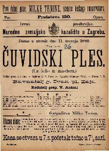 Čuvidski ples : Velika opera u 3 čina / Uglasbio Giuseppe Verdi  =  Un ballo in maschera