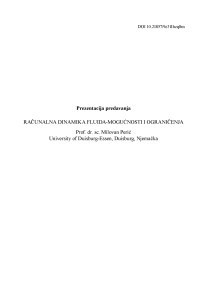 Računalna dinamika fluida – mogućnosti i ograničenja : prezentacija predavanja / Milovan Perić