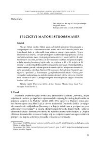 Jelčićevi Matoš i Strossmayer / Mirko Ćurić