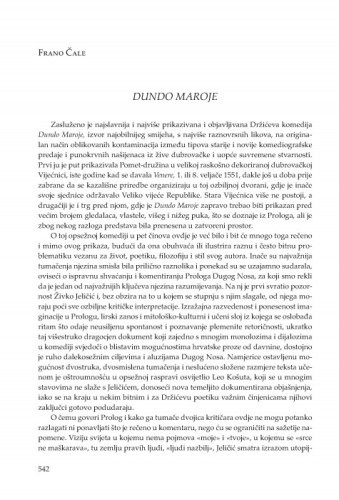 Dundo Maroje / Frano Čale