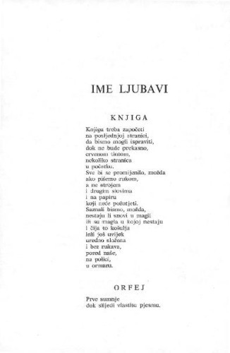 Ime ljubavi / Zvonimir Golob