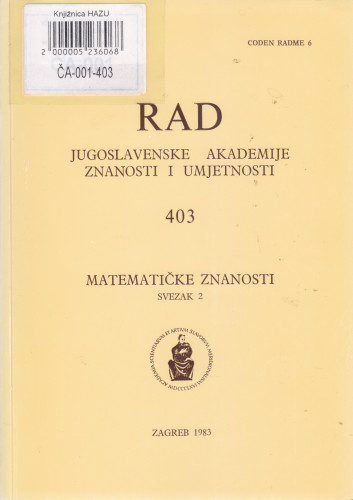 Sv. 2(1983)=knj. 22=knj. 403 / urednik Vladimir Volenec
