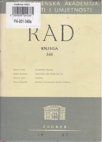 Knj. 15(1967)=knj. 348 / Mirko Deanović