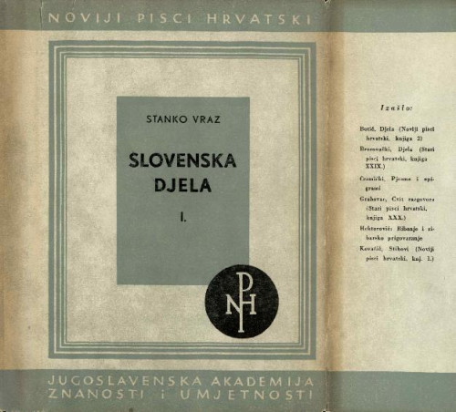 [Sv.] 1 / Stanko Vraz ; priredio Anton Slodnjak