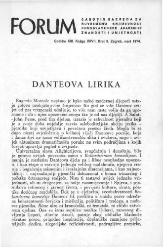 Danteova lirika / F. Čale