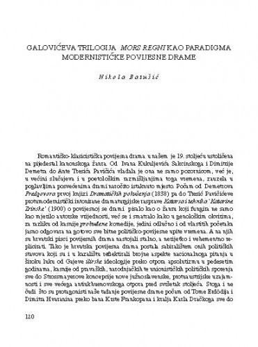 Galovićeva trilogija Mors regni kao paradigma modernističke povijesne drame / Nikola Batušić