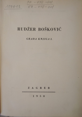Građa za život i rad Rudžera Boškovića