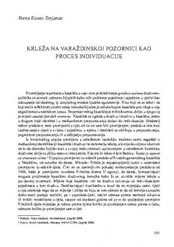 Krleža na varaždinskoj pozornici kao proces individuacije / Vesna Kosec-Torjanac
