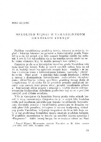 Nekoliko riječi o varaždinskom gradskom tornju / Mira Ilijanić