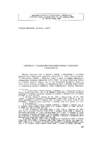Lanosović i filozofsko-teološke škole u Slavoniji i Podunavlju / Franjo Emanuel Hoško