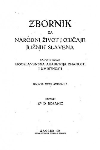 Knj. 31., sv. 2 (1938) / urednik D. Boranić