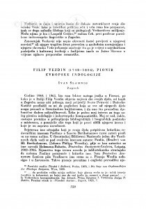 Filip Vezdin (1748-1806.), pionir evropske indologije / I. Slamnig