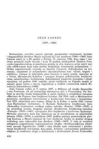 Jean Cassou (1897-1986) : [nekrolozi] / Vinko Zlamalik