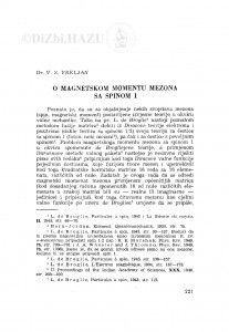 O magnetskom momentu mezona sa spinom 1 / V. S. Vrkljan