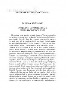 Starost i čitanje, dvije neizlječive bolesti / Julijana Matanović