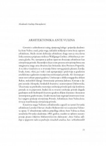 Arhitektonika Ante Vulina / Andrija Mutnjaković