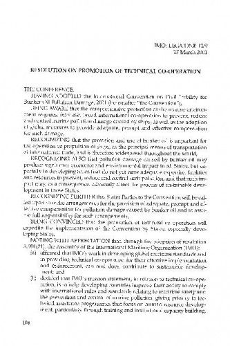 Resolution on Promotion of Technical Co-operation = Rezolucija o unapređenju tehničke suradnje / prijevod: Dorotea Ćorić